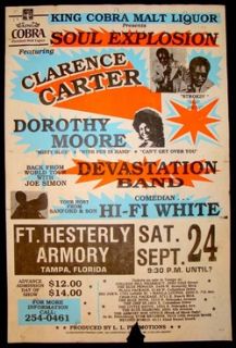 Vintage Northern Soul Tampa Concert Poster Clarence Carter Dorothy