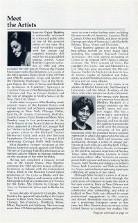 Carnegie Hall Opera Program Grace Bumbry Shirley Verrett 1982 Marion