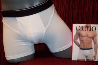 Giulio Underwear Low No Show Boxer Brief White M