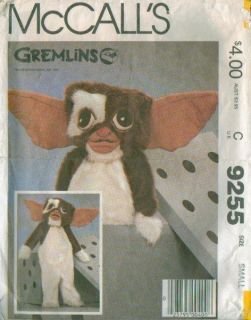 McCalls 9255 Gremlins Gizmo Halloween Costume Sewing Pattern Boy Girl