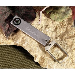 Personalized Engraved Nickel Plated Compass Key Ring Groomsmen Gift