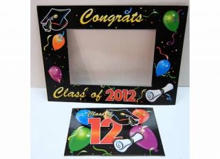 Lot 24 Graduation Party Photo Frames Magnets Cap School Color Balloons