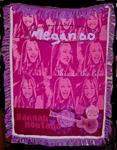 Disney Hannah Montana 2 Layer Fleece Blanket Pink Guitar RARE to Find