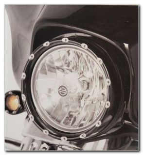 ARLEN NESS FIRE RING AMBER LED 7 HEADLIGHT BLACK HARLEY FLHT/HX/HR 83