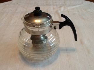 Vintage 1940s McKee Glass Tea Kettle Teapot Rare Insert Ball Strainer