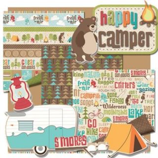 Sheet Imaginisce Scrapbook Camp Happy camper Papers