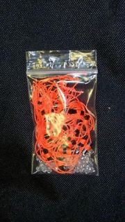 50 neon orange slip knot bobber stops w beads time