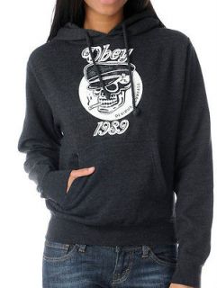 obey devious scumbags girls charcoal pullover hoodie