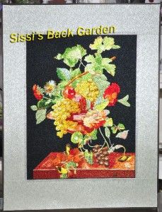 Needlepoint Picture Grape Flower 21x26 in Tapestry Hanging