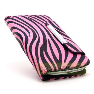 Pink Zebra Flip Pouch Wallet Hard Cover Case for Samsung Galaxy s 3