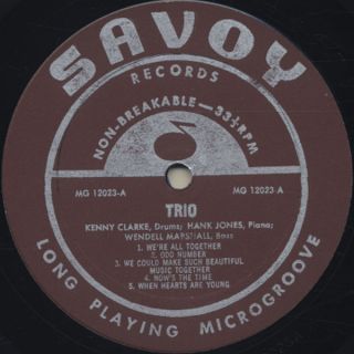 Hank Jones Jazz Trio of Savoy MG 12023 LP