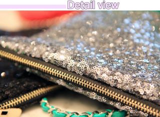 Sequins Glitter Sequin drop Clutch Purse Cosmetic Pouch Gold, Silver