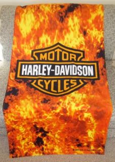 New Large Harley Davidson Flames Shield Motorcycle Bath Beach Towel