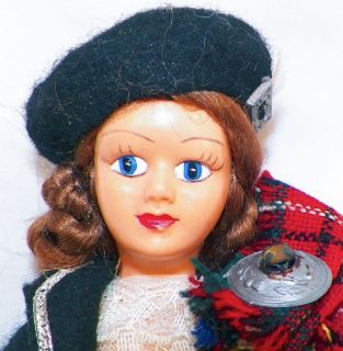 Scottish Girl Lassie Doll Composition Peggy Nisbet Happy Dolls Vintage