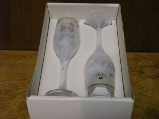 CREAZIONI SILVESTRI A BEAUTIFUL PAIR OF NEW FROSTED CRYSTAL CHAMPAGNE