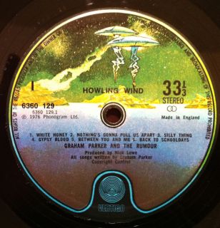 Graham Parker Howling Wind LP 6360 129 VG 1976 UK