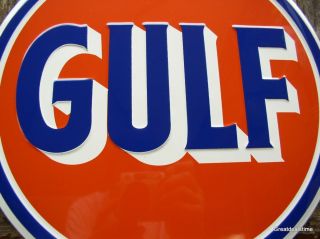 MAN CAVE SIGN GULF Vintage look Gas Oil Logo Emblem Garage Advertising