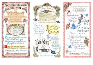 Stickers Pack FLONZ Happy Birthday Wishes Greetings Vintage Retro 801