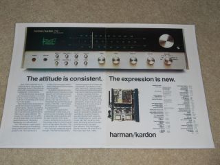 Harman Kardon 730 Twin Powered Receiver Ad 1976 2 pgs Specs Article