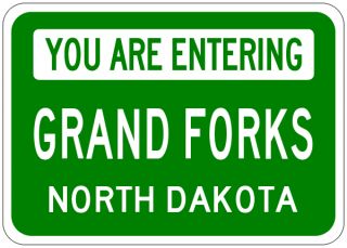 Grand Forks North Dakota You Are Entering Aluminum City Sign