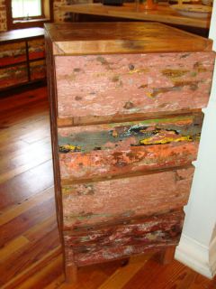 Antq Fishing Boat Wood Teak Hardwoods Dresser Cabinet