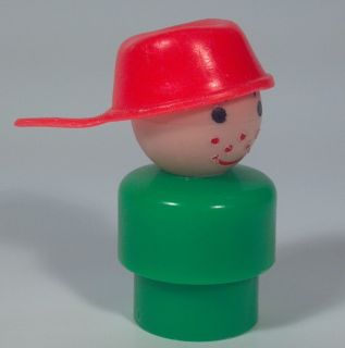 Vintage Fisher Price Little People Green Boy Pot Pan Head
