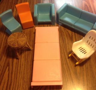 Vintage Mattel Barbie Doll House Furniture 1973 7 Pieces Must See