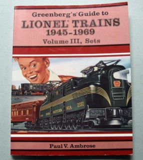 Greenberg’s Lionel Trains 1945 1969 Volume 3 Sets 1st Edition