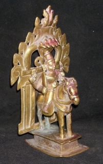 Antique Traditional Indian Bronze Statue Horse God Shiva RARE