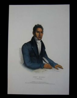 1838 Original McKenney Hall John Ridge Portrait of Cherokee Indian