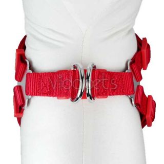  GIRTH Red Doggie Nylon Comfort Dog Harness Collar L Large + 4 ft leash
