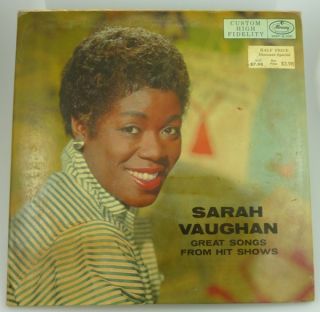 Sarah Vaughan Great Songs from Hit Shows Vinyl Double LP Vintage Old