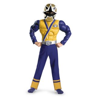 Power Rangers Gold Ranger Samurai Muscle Chest Costume Child New