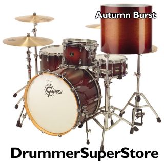 Gretsch Renown Maple Drum Set Rock 24 Kick Drum Autumn Burst 3pc Shell