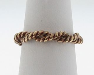 Vintage Estate Solid 18K Gold Twisted Wire Ring Size 6