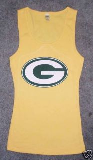 Green Bay Packers Yellow Tank Top Football T Shirt XL