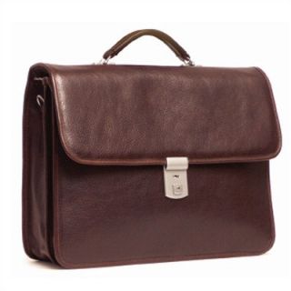 Aston Leather Double Compartment Briefcase with One Clasps
