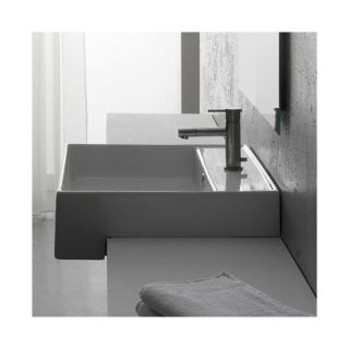 DecoLav Classically Redefined Square Semi Recessed Ceramic Vessel Sink