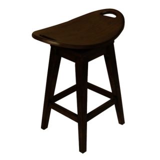 Carolina Accents Thoroughbred 20 Backless Swivel Stool in Espresso