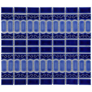 EliteTile Emilia 11 1/2 x 13 1/8 Porcelain Mosaic in Cobalt Blue
