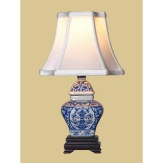 Oriental Furniture 14 x 9 Jar Lamp in Blue and White