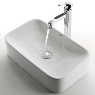 Ceramic 5 x 11.5 Rectangular Sink in White with Ramus Single Lever