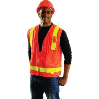  Orange Surveyors Vest With 13 Pockets And Zipper   SSLSDZ OL