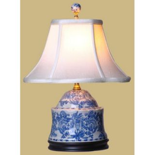 Oriental Furniture 17 Porcelain Jar Lamp in Blue and White