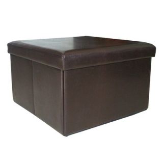 Hazelwood Home 16 Square Folding Ottoman in Distressed Coffee