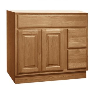 Salerno Series 36 x 18 Maple Bathroom Vanity with Right Side Drawers