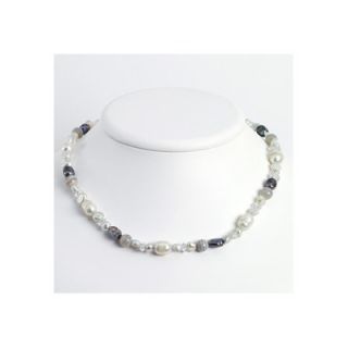  Grey Lt. Blue Cult. Pearl Necklace 19 Inch  Lobster Claw