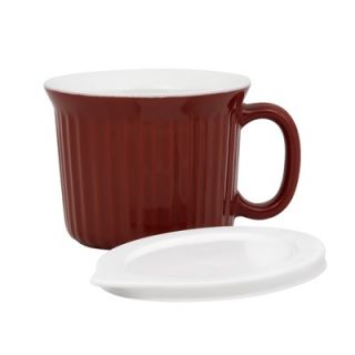 Corningware Colours 20 Oz Soup Mug with Plastic Cover in Red