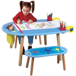 ALEX Toys Little Hands Kids 3 Piece Table and Bench Set
