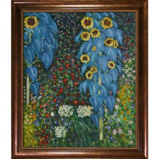  Garden with Sunflowers Canvas Art by Gustav Klimt Modern   31 X 27